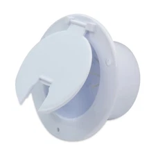 RV Camper Trailer Power Cord / Cable Hatch / Cover - Polar White - Flip up - 5W
