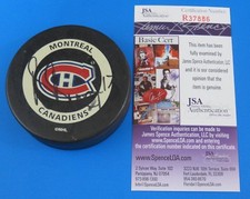 BENOIT BRUNET SIGNED MONTREAL CANADIANS HOCKEY PUCK ~ 2000 GAME PUCK  JSA R37886