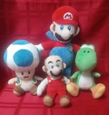 Nintendo Super Mario Lot of 4 Plush 7"-12" Tall Mario, Toad, Luigi