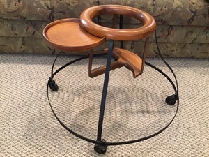 antique wooden baby walker