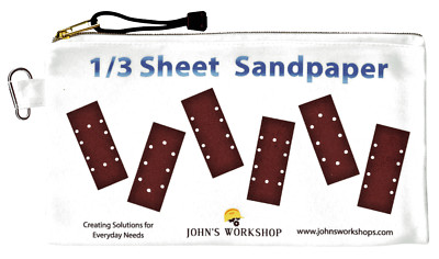 New for 2025! Introducing John's Workshop's 1/3 Sheet Sandpaper Storage Bag