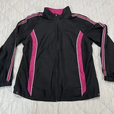SJB Active Windbreaker Jacket Womens Medium Black Running Full Zip