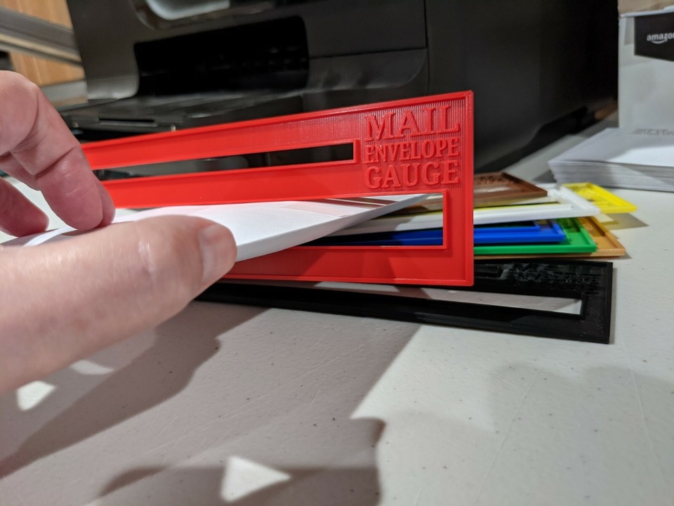 USPS measurement tool, flat envelope thickness gauge, mail shipping ...