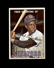 Fred Valentine Hand Signed 1967 Topps Washington Senators Autograph