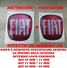 KIT STICKERS RESINATO FREGIO FIAT GRANDE PUNTO EVO COFANO ANTERIORE + POSTERIORE