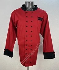 Seven Til Midnight Men's Chef Costume Red/Black Men's Long Sleeve Coat Size L