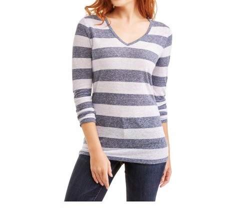 Faded Glory Womens Blue Sapphire Stripe 