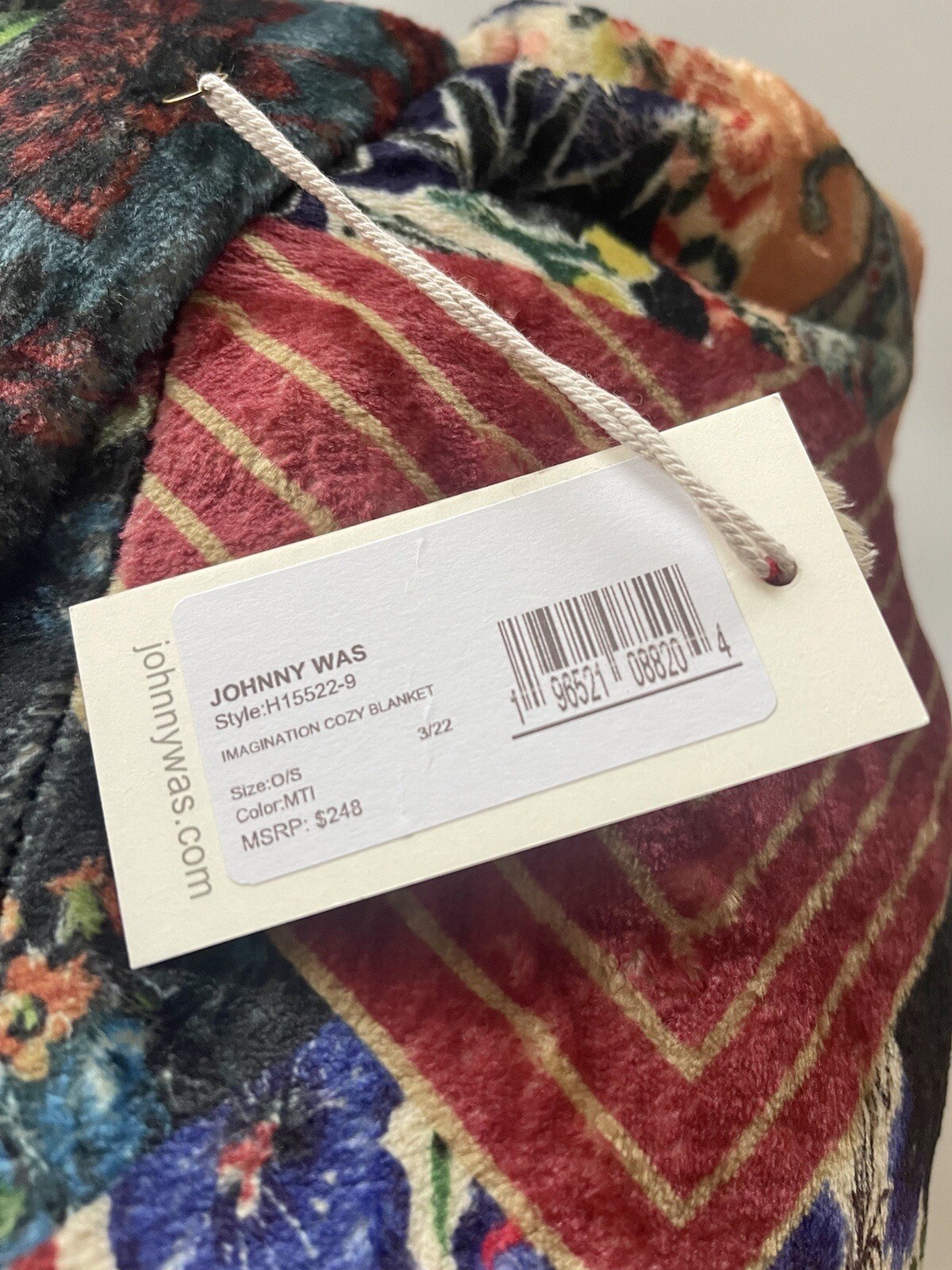 Johnny Was " IMAGINATION " Cozy Reversible Sherpa Throw Blanket