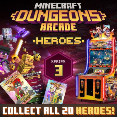 Minecraft Dungeons Arcade Series 3 Singles Glossy versions w Hero cards