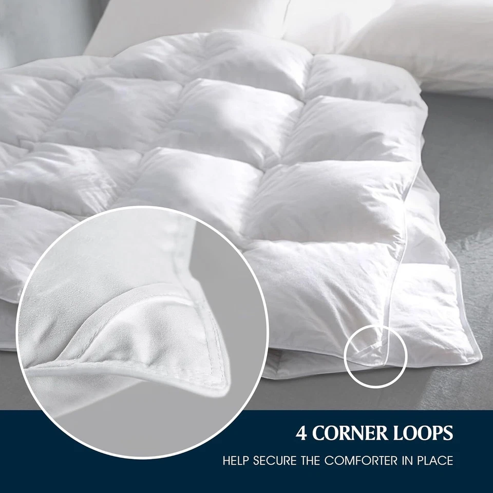 Goose Feather Down Fiber Cotton Comforter Queen Size - 100% Cotton Duvet Insert - Image 2 of 4
