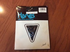 Vintage Hanes pantyhose jet Nylon Spandex ultra sheer smooth Hosiery size D