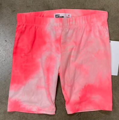 New Epic Threads Toddler Girls Tie-Dye Short Legging Pants, Pink, 3T