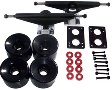 LONGBOARD Skateboard BLACK TRUCKS 76mm BLACK ...
