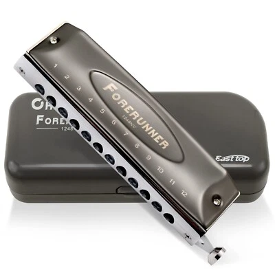 EASTTOP Forerunner Chromatic Harmonica 12Hole Mouth Organ New Style Harmonica DE