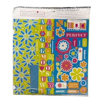 Best Occasions Step by Step Scrapbook Page Kit New Sealed 12x12 Floral