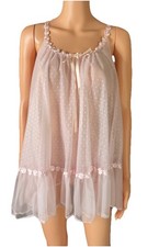 Vintage TOSCA Lingerie Babydoll Medium Pink Double Nylon Chiffon MINT