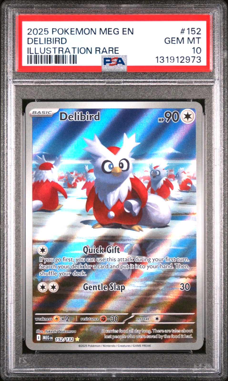 Delibird Illustration Rare Pokemon Meg En-Mega Evolution 152 NM PSA 10