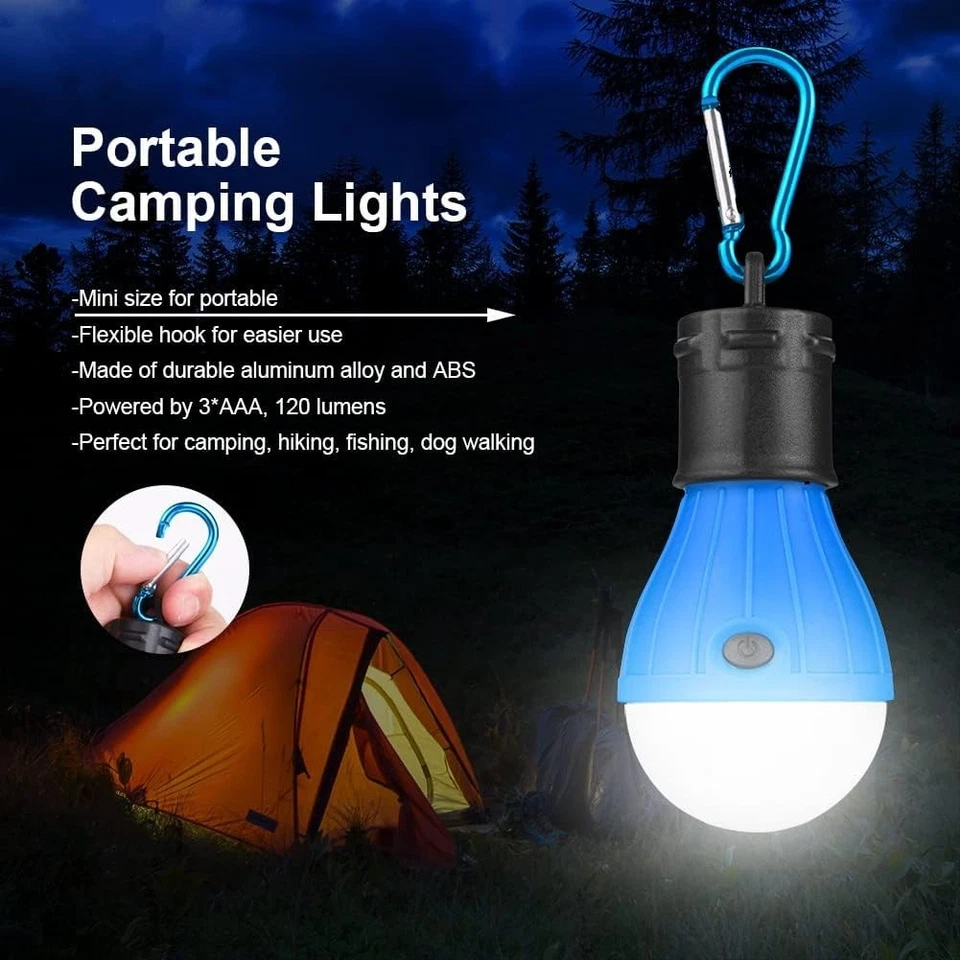 3 Bombillas LED Camping Con Mosquetón Lámpara Tienda Pesca Senderismo Emergencia - Imagen 3 de 4