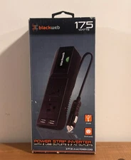 NIB BlackWeb 175wt Power Strip Inverter With 2 USB Outlets & 2 Outlets 