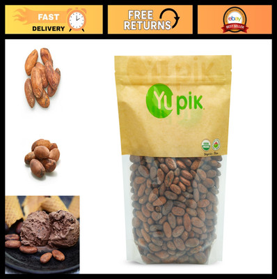 Organic Raw Cacao Beans 2.2 lb - Vegan, GMO-Free, Gluten-Free, Unroasted, Ideal
