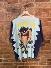 Vintage 1996 Looney Tunes Tasmanian Devil AOP Shirt Medium Oversized Taz