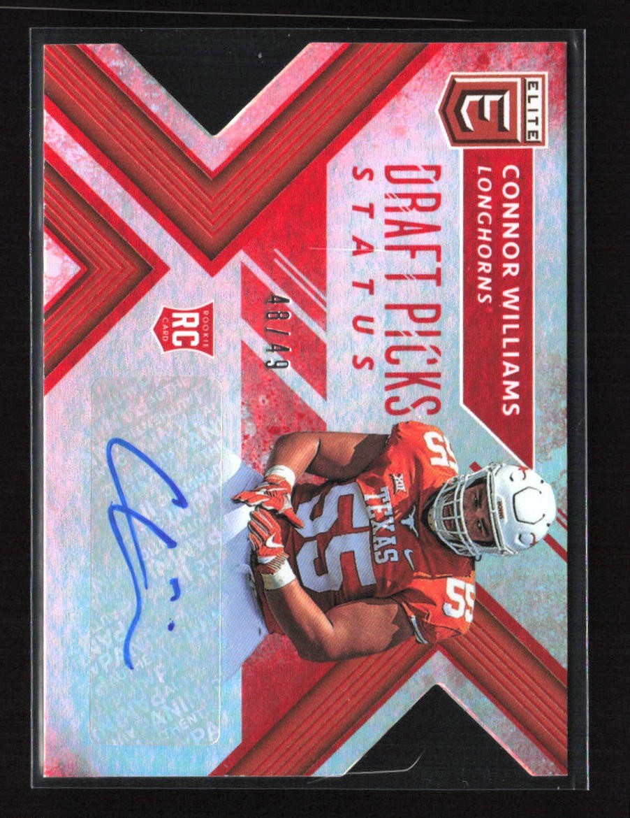 2018 Panini Elite Draft Picks - Status Connor Williams Holo 48/49 Auto RC #162