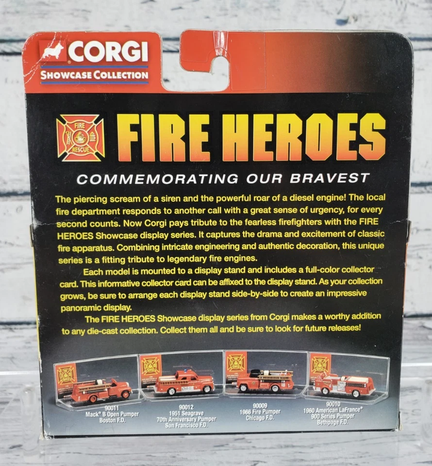 Vtg 2002 Corgi FIRE HEROES Lot (4)- Diecast Marirus, Pontiac, Mack, & Pumper NEW - Image 3 of 4