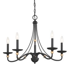 Minka Lavery 1045 Westchester County 5 Light 28"W Taper Candle - Sand Coal with