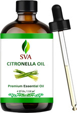 SVA Citronella Essential Oil – 4 Fl Oz – 100% Natural Citronella Oil - for Diffu