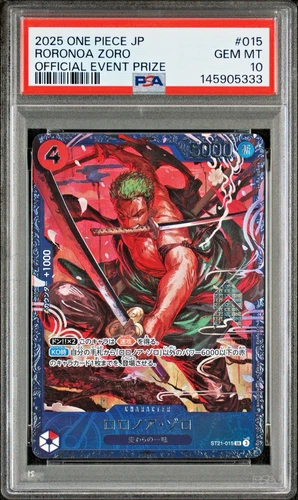 PSA 10 Zoro ST21-015 Flagship Battle 2025 Top 8 Prize ONE PIECE Card Japanese
