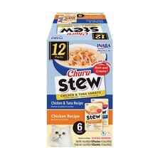 INABA Churu Stew for Cats, Side Dish Pouch with Vitamin 1 Count Pack of 12 