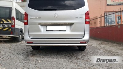 Stoßstangenleiste hinten passend für Mercedes Vito 14 - 18 Van Edelstahl Rückenschutz