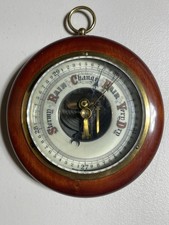 Antique Wall Barometer Weather Instrument Brass Scientific Decor Display