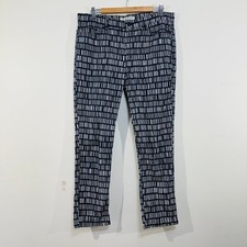 Sportscraft Thea Ankle Jeans 12 Dark Blue Black White Slim Casual Patterned