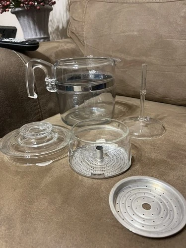 Vintage Pyrex Flameware Glass Percolator 6 Cup Coffee Pot 7756 Complete