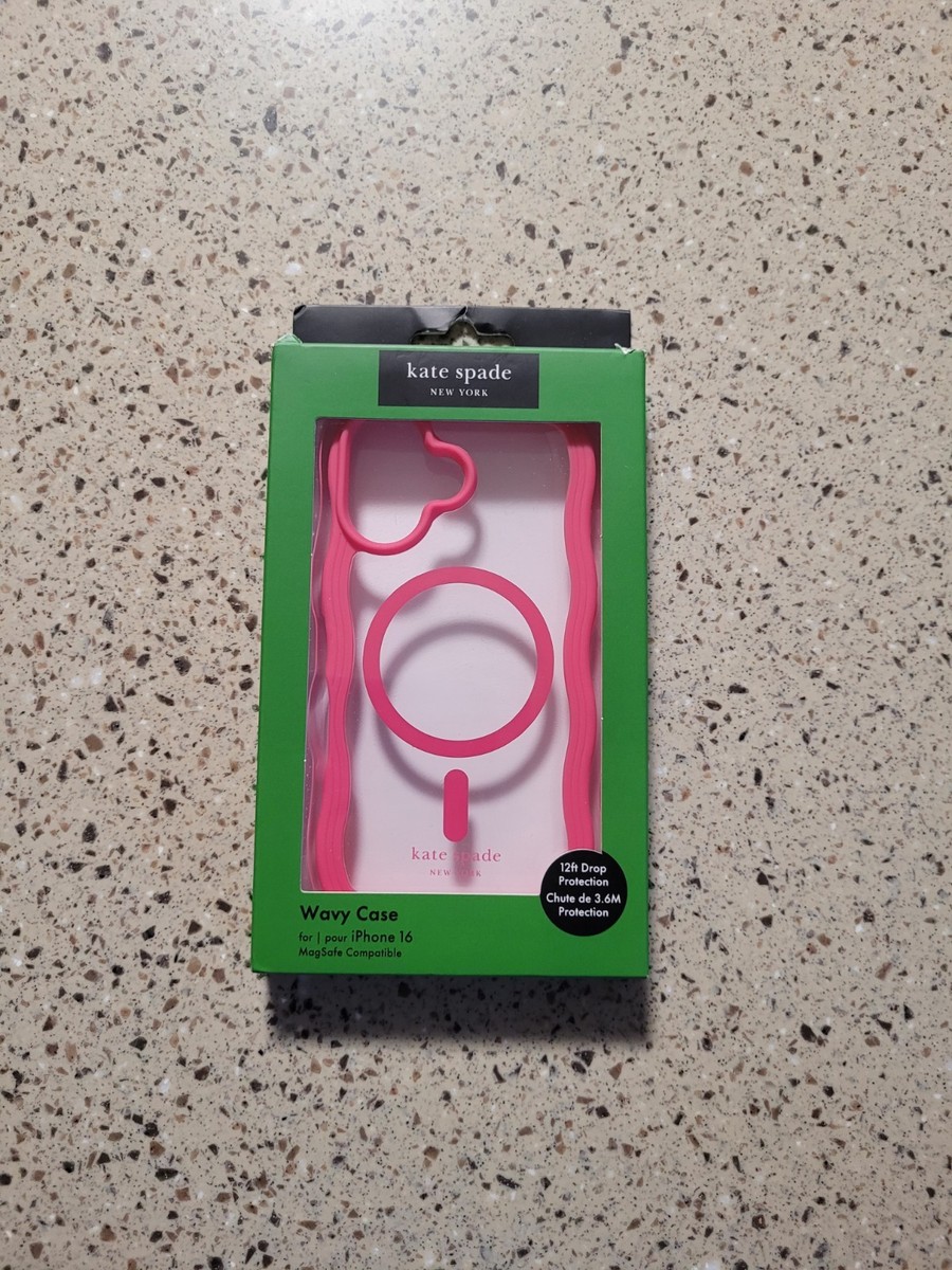 Kate Spade New York iPhone 16 Magsafe Pink & Clear Wavy Protective
