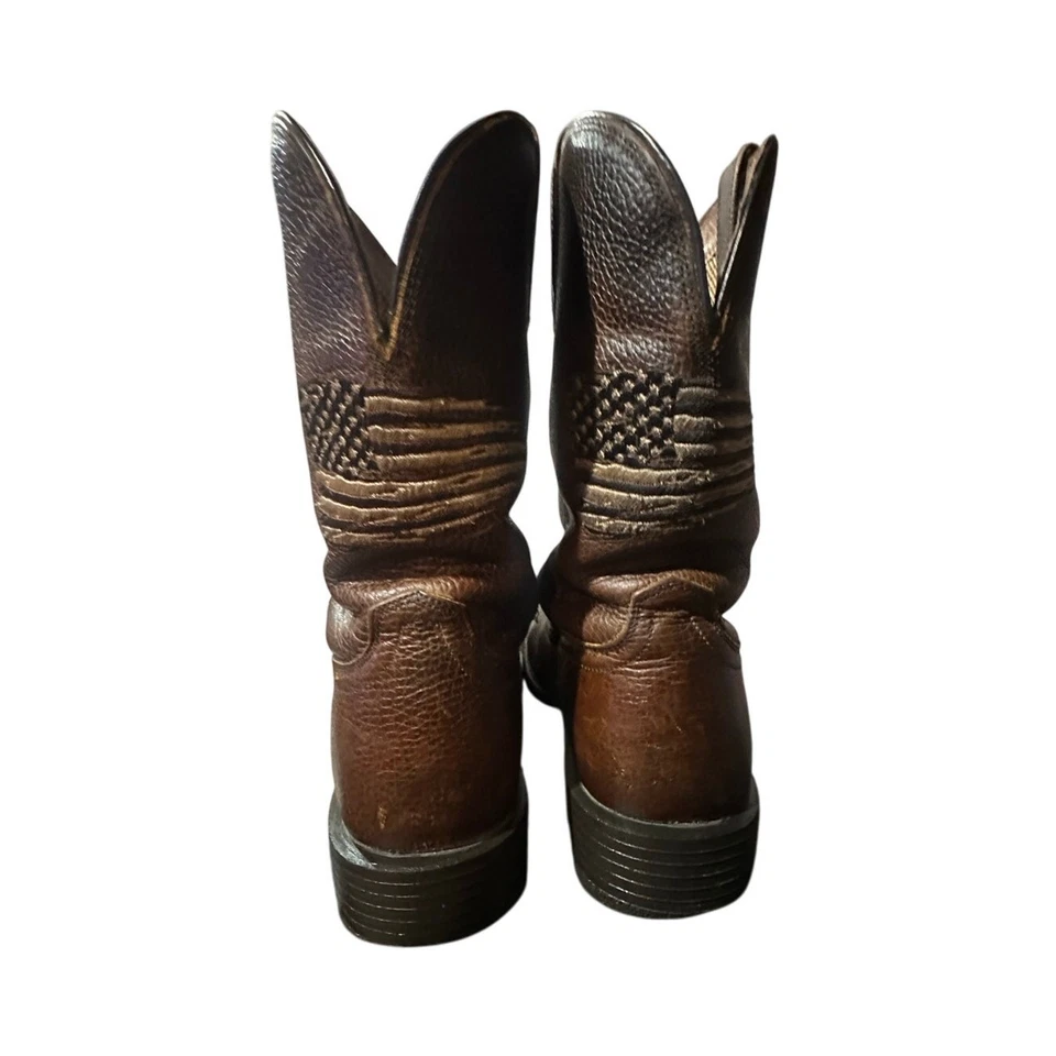 Ariat Hombres Deporte Todo País Acantilado Marrón Puntera Cuadrada Botas Patrióticas Talla 9.5 D EE. UU. Foto 3 de 4