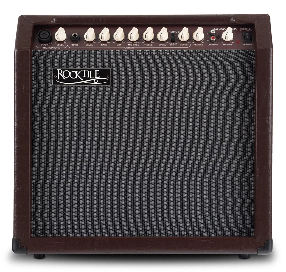 Rocktile AA-30 Akustik Verstärker Gitarre Gitarrenverstärker Amp Combo Gesang - Bild 3 von 4