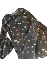 mango casual black dress with flowers m size