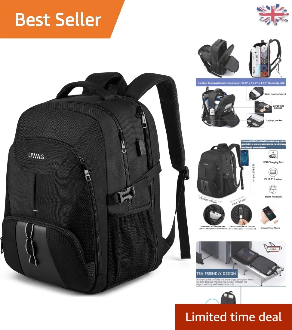 best 17 inch laptop backpack uk Luka in Matte Black 17