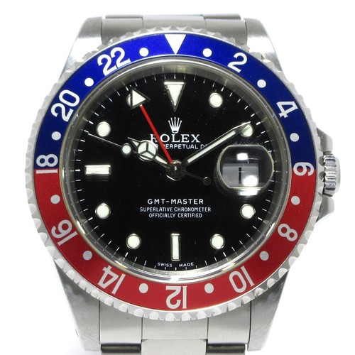 Auth ROLEX GMT Master 16700 A503199 Black Men's Wrist Watch