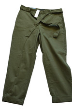 NWT Women's 6 BANANA REPUBLIC Crop Ankle Length Olive Chino Belted PANT
