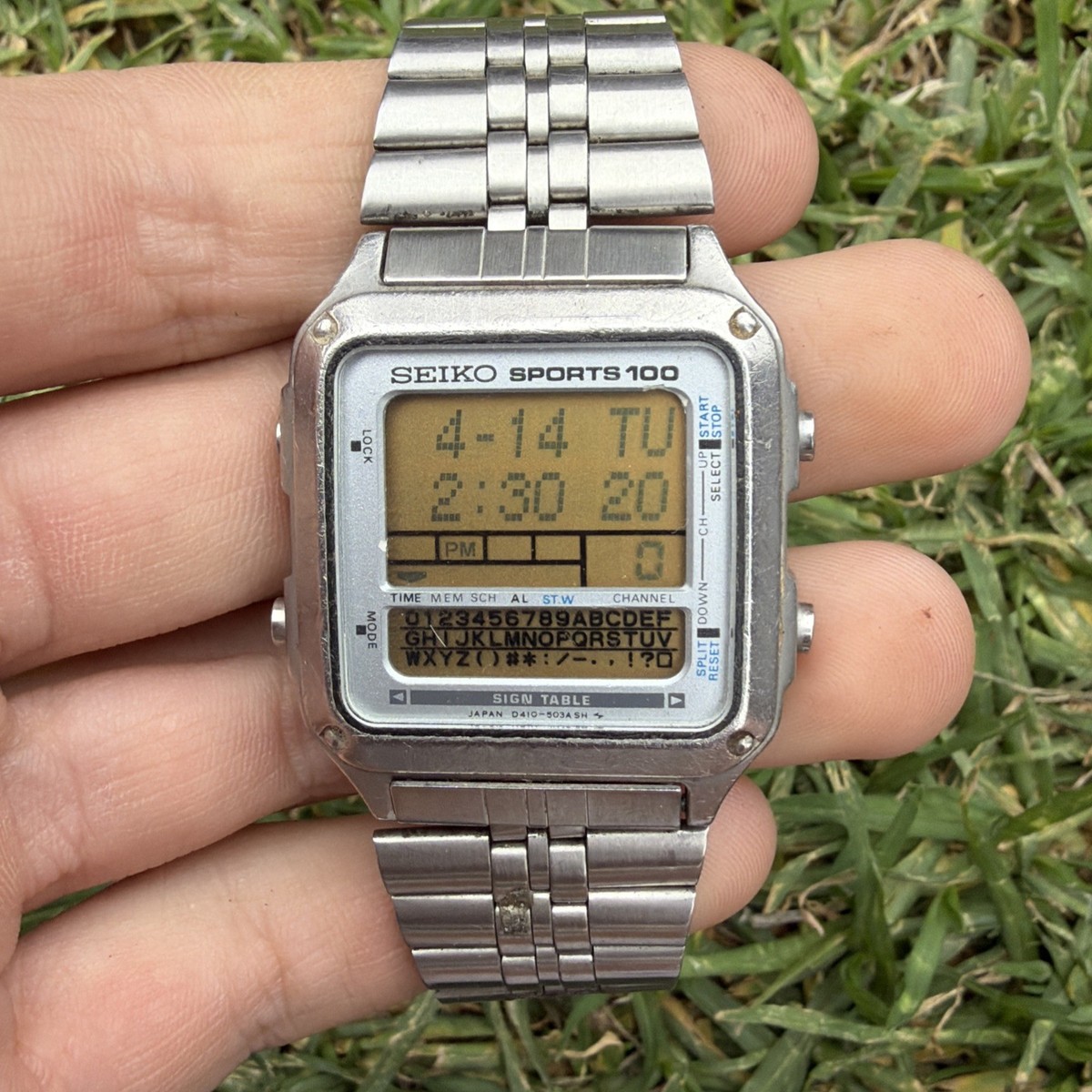 Rare Vintage Seiko Sign Table D410-5030 Men's Digital Sports 100