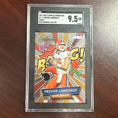 2021 Wild Card Alumination Trevor Lawrence Comix Red/Orange 166/199 SGC 9.5