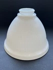 Vtg Stiffel Ribbed Heavy White Milk Glass Diffuser Shade 5.75” H  x 8” Diameter