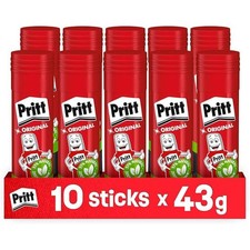 Colla Stick Pritt 43 gr da 10 pz Bianca Colla in Stick per Scuola Ufficio Carta