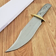 Knifemaking Fixed Knife 8" Stainless Steel Full Tang Blade Brass Finger Guard