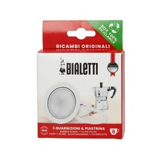 BIALETTI RICAMBI Originali 6 Tazze --set 3 Guarnizioni +1 Piastrina Moka Dama