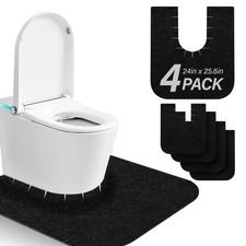 4 Pack Toilet Mats,Upgrade Toilet Floor Protector from Urine  Toilet Rugs U ...