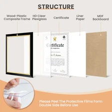 8.5 X 11 Diploma Certificate Frames, Black and Gold Diploma Frame Document Fr...